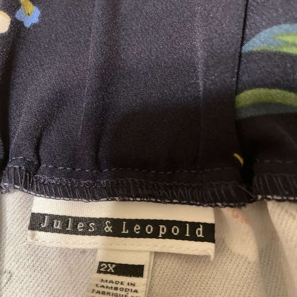 Jules & Leopold Floral Wide Leg Pants - Navy - Picture 4 of 5